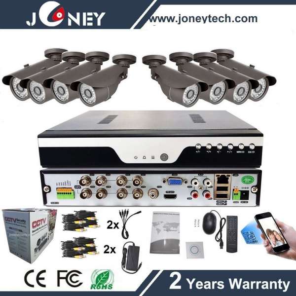 Outdoor Full HD 8CH 1080P Ahd CCTV Camera DVR Kit