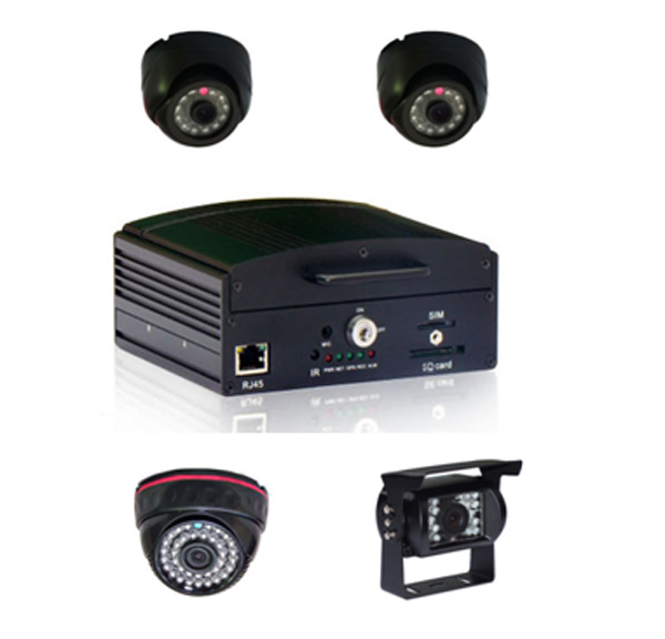 School Bus Mobile DVR Supports 3G and GPS 4 Channels Recording SD Card and HDD Both Supported