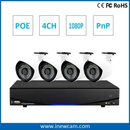 Outdoor 1080P Poe 4CH CCTV IP Camera Video Surveillance System